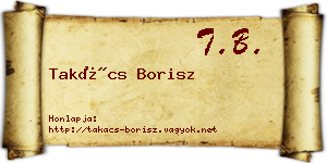 Takács Borisz névjegykártya